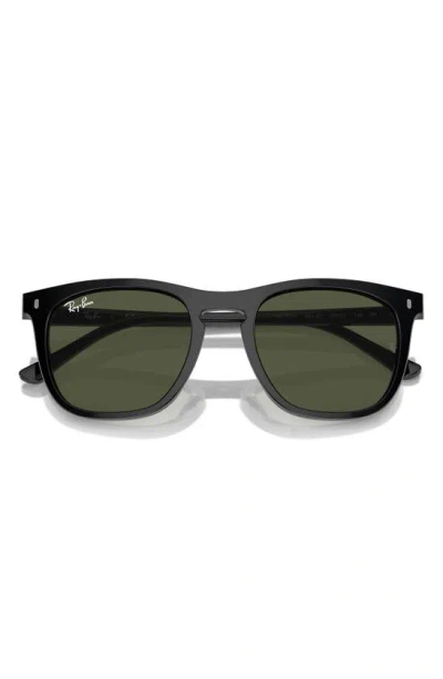 Ray Ban 53mm Polarized Square Sunglasses In Black