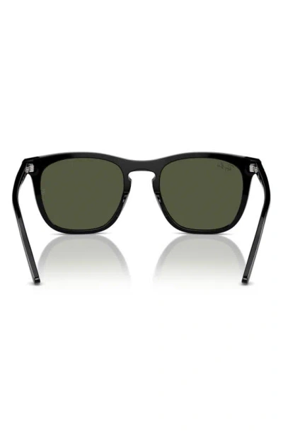 Ray Ban 53mm Polarized Square Sunglasses In Black