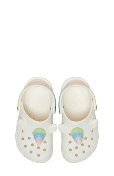 Crocs Classic I Am Rainbow Unicorn Water Friendly Slingback Clog In Chalk