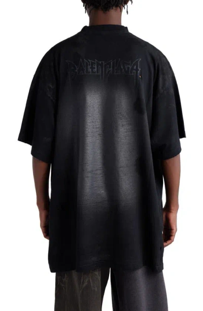 Balenciaga Paris Moon Vintage Jersey T-shirt In Black