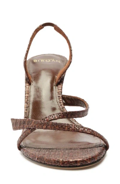 Shop Alexandre Birman Tita Bell Raffia Slingback Sandal In Brown