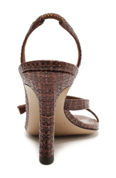 Shop Alexandre Birman Tita Bell Raffia Slingback Sandal In Brown