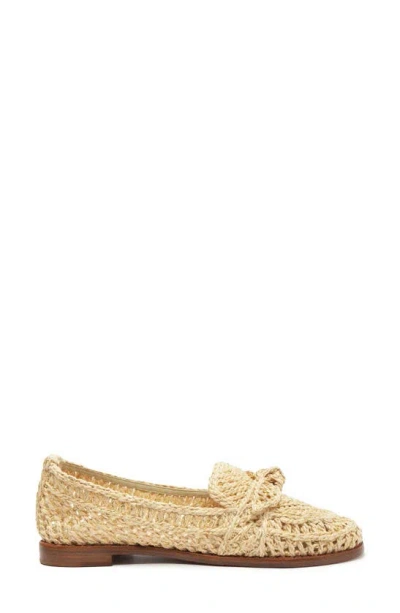 Shop Alexandre Birman Bow Detail Raffia Loafer In Pearl