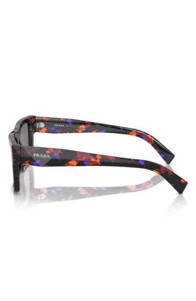 Prada 52mm Rectangular Sunglasses In Abstract Orange