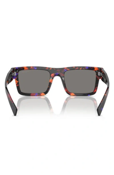 Prada 52mm Rectangular Sunglasses In Abstract Orange