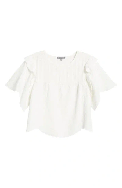 Shop Wit & Wisdom Eyelet Ruffle Top In Off White