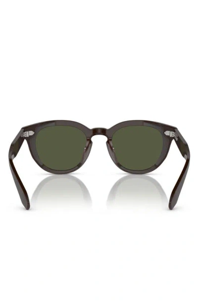Shop Oliver Peoples N.05 48mm Small Round Sunglasses In Brown