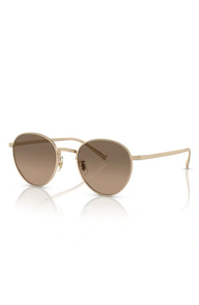 Oliver Peoples Phantos 49mm Small Polarized Round Sunglasses In Gold