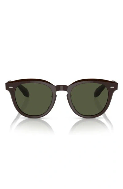 Shop Oliver Peoples N.05 48mm Small Round Sunglasses In Brown