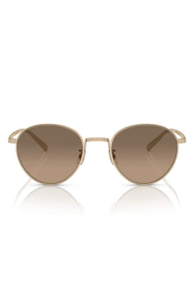 Oliver Peoples Phantos 49mm Small Polarized Round Sunglasses In Gold