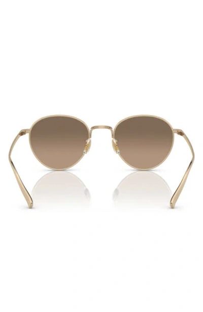 Oliver Peoples Phantos 49mm Small Polarized Round Sunglasses In Gold