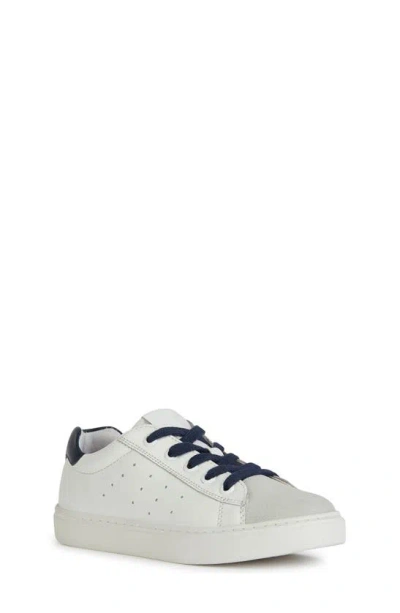 Shop Geox Kids' Nashik Sneaker In White/ Navy