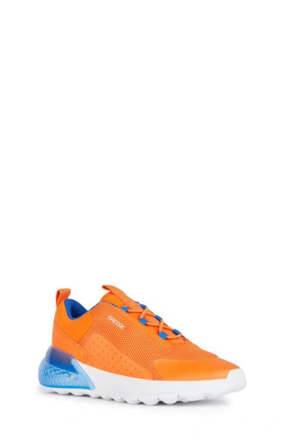 Shop Geox Kids' Activart Illuminus Light-up Sneaker In Orange