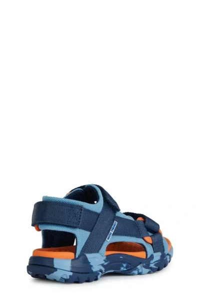 Shop Geox Kids' Borealis Sandal In Light Blue/ Navy
