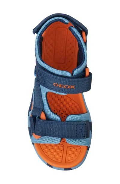 Shop Geox Kids' Borealis Sandal In Light Blue/ Navy