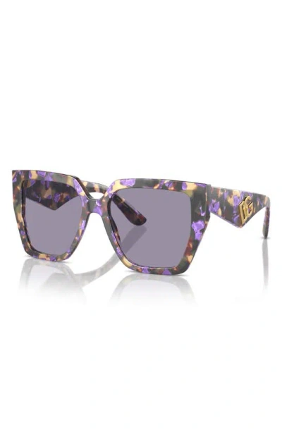 Shop Dolce & Gabbana 55mm Square Sunglasses In Purple