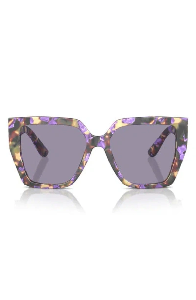 Shop Dolce & Gabbana 55mm Square Sunglasses In Purple