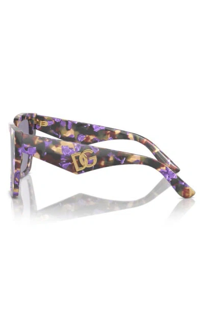 Shop Dolce & Gabbana 55mm Square Sunglasses In Purple