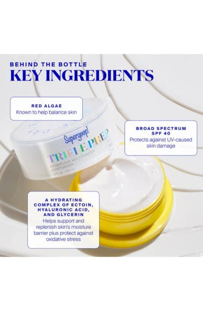Supergoop ! Triple Prep Weightless Multitasking Moisturizer Spf 40 Face Sunscreen 1.7 oz / 50 ml