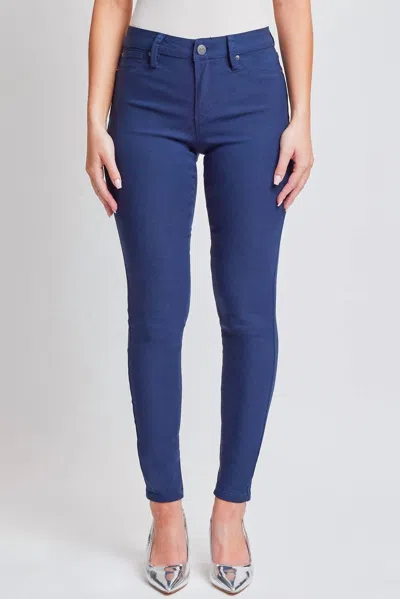 Shop Ymi Hyperstretch Mid-rise Skinny Jean In Navy In Blue