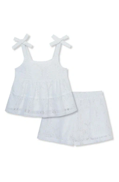 Shop Peek Aren't You Curious Kids' Lace Tunic Tank & Shorts Set In White