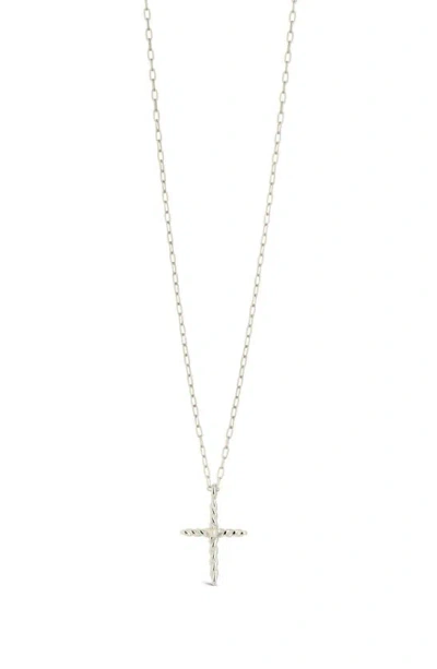 Sterling Forever Anas Cultured Pearl Cross Pendant Necklace In Silver