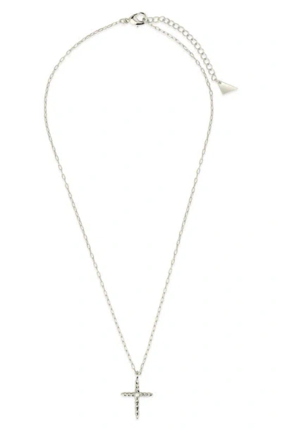 Sterling Forever Anas Cultured Pearl Cross Pendant Necklace In Silver