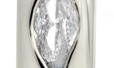 Sterling Forever Rayne Cz Hoop Earrings In Silver