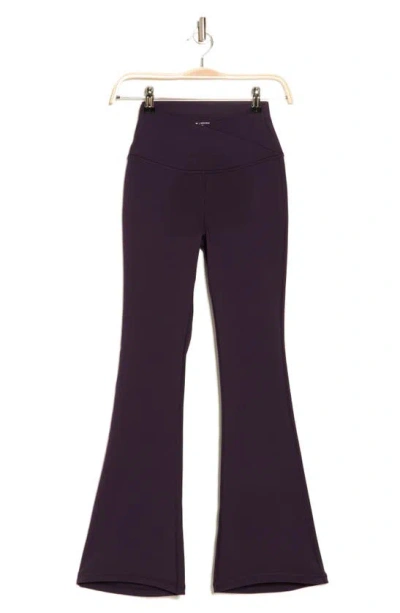 Shop Z By Zella Crossover Waist Flare Activewear Pants In Purple Nebula