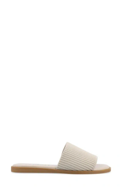 Journee Collection Women's Prisilla Single Band Slide Flat Sandals In Taupe