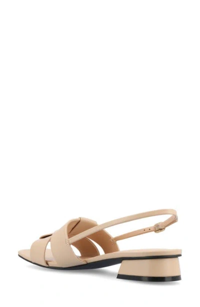 Journee Collection Tabatha Block Heel Sandal In Light Beige