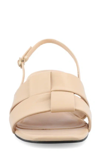 Journee Collection Tabatha Block Heel Sandal In Light Beige