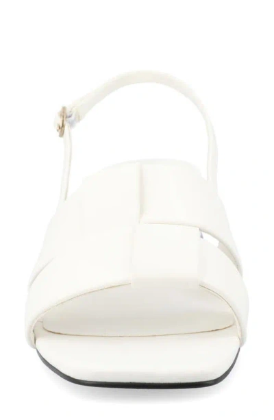 Journee Collection Women's Tabatha Block Heel Slingback Flat Sandals In White