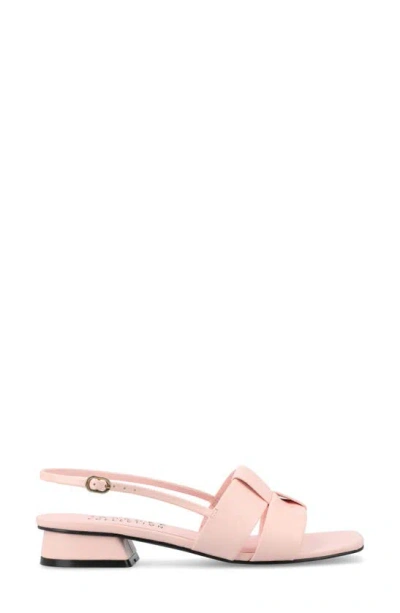 Journee Collection Tabatha Block Heel Sandal In Pink