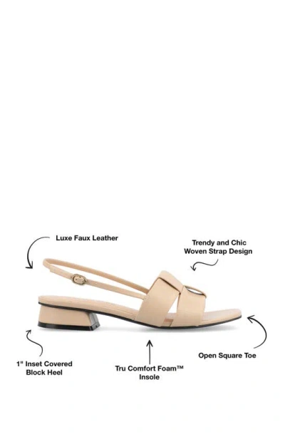 Journee Collection Tabatha Block Heel Sandal In Light Beige