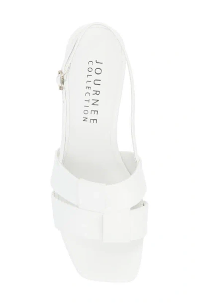 Journee Collection Women's Tabatha Block Heel Slingback Flat Sandals In White