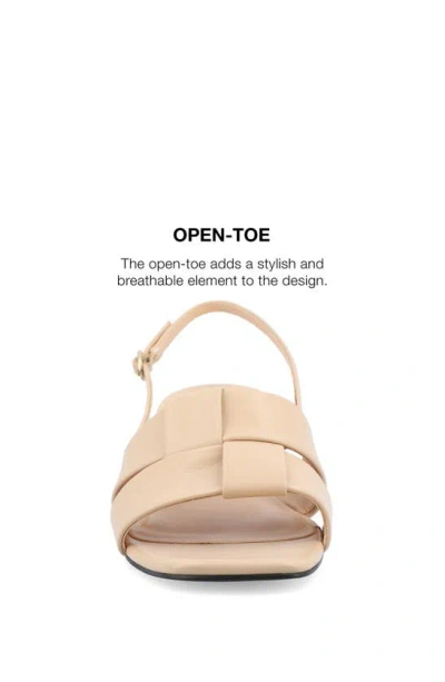 Journee Collection Tabatha Block Heel Sandal In Light Beige