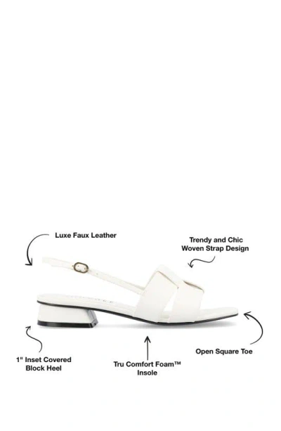 Journee Collection Women's Tabatha Block Heel Slingback Flat Sandals In White