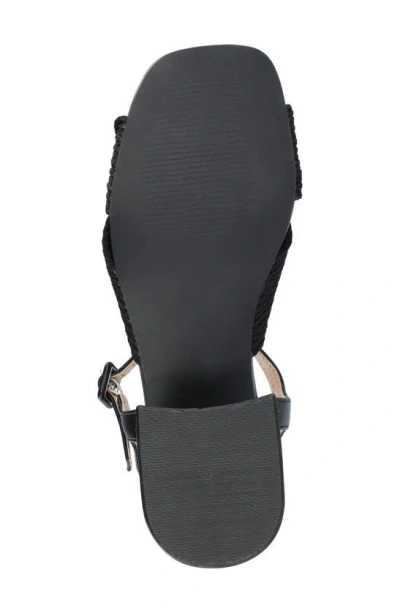 Shop Journee Collection Zerlina Knit Block Heel Sandal In Black