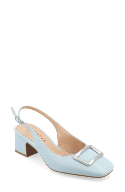 Journee Collection Everlee Womens Square Block Heel Pumps In Blue