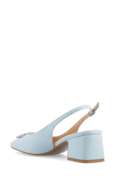 Journee Collection Everlee Womens Square Block Heel Pumps In Blue