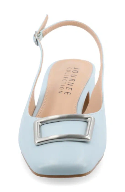 Journee Collection Everlee Womens Square Block Heel Pumps In Blue