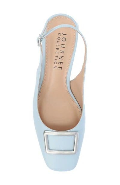 Journee Collection Everlee Womens Square Block Heel Pumps In Blue
