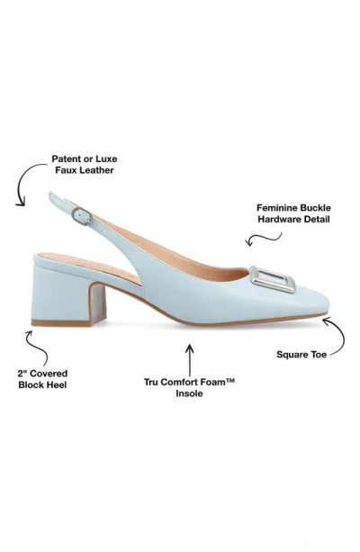 Journee Collection Everlee Womens Square Block Heel Pumps In Blue