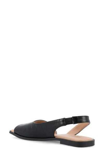 Journee Collection Women's Brinsley Slingback D'orsay Flat Sandals In Black