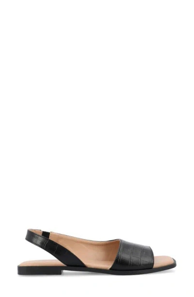 Journee Collection Women's Brinsley Slingback D'orsay Flat Sandals In Black