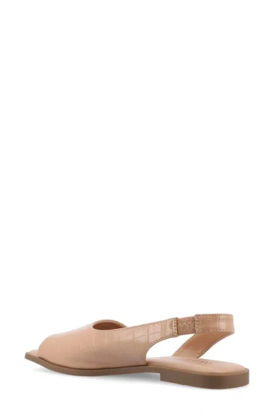 Journee Collection Women's Brinsley Slingback D'orsay Flat Sandals In Tan