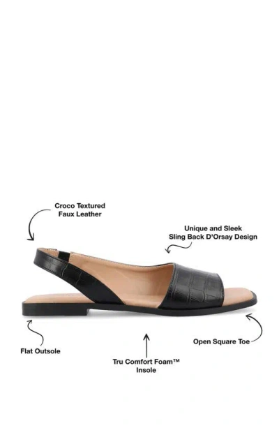 Journee Collection Women's Brinsley Slingback D'orsay Flat Sandals In Black