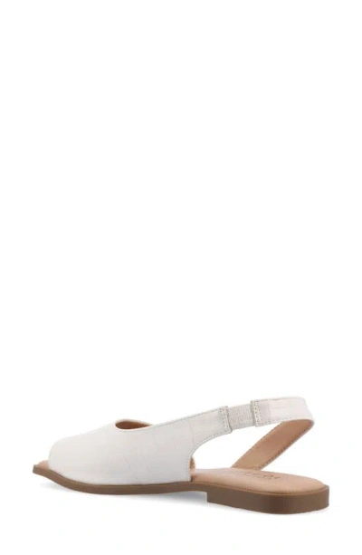 Journee Collection Women's Brinsley Slingback D'orsay Flat Sandals In White