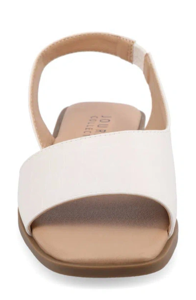 Journee Collection Women's Brinsley Slingback D'orsay Flat Sandals In White